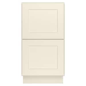 18 in. W x 24 in. D x 34.5 in. H in Antique White Plywood Ready to Assemble Drawer Base Kitchen Cabinet with 2-Drawers