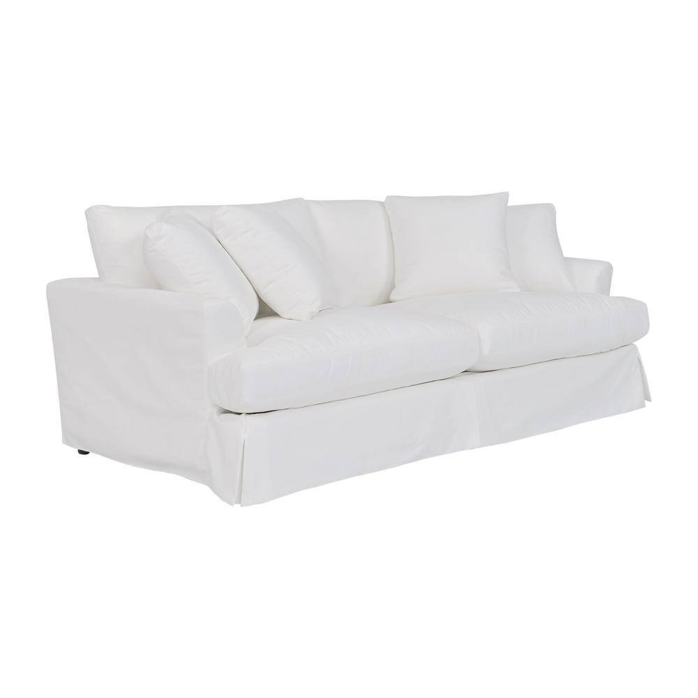 Ciara 93" Pearl Upholstered Sofa with Removable Cushions