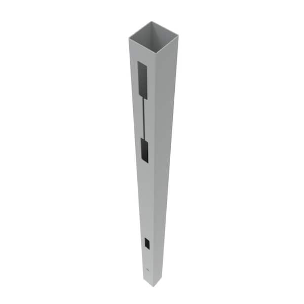 Horizontal Fence 5 in. x 5 in. x 108 in. Gray Vinyl End Post