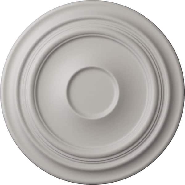 Ekena Millwork 1-1/2 in. x 24-3/8 in. x 24-3/8 in. Polyurethane Traditional Ceiling Medallion, Ultra Pure White