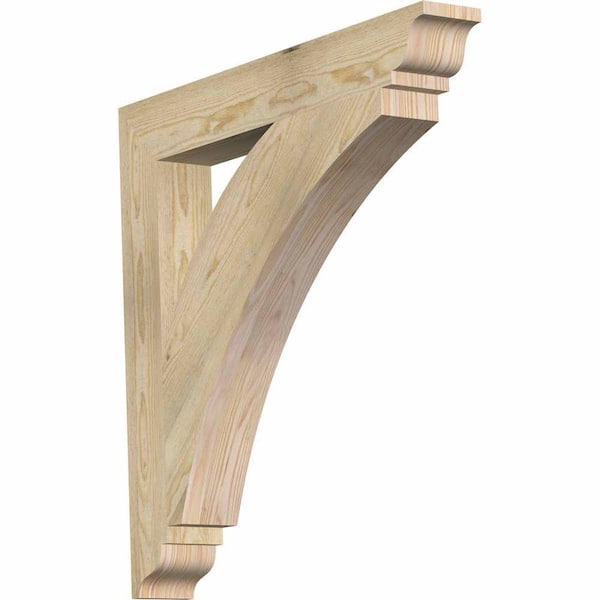 Ekena Millwork 4 in. x 30 in. x 30 in. Douglas Fir Thorton Traditional Rough Sawn Bracket