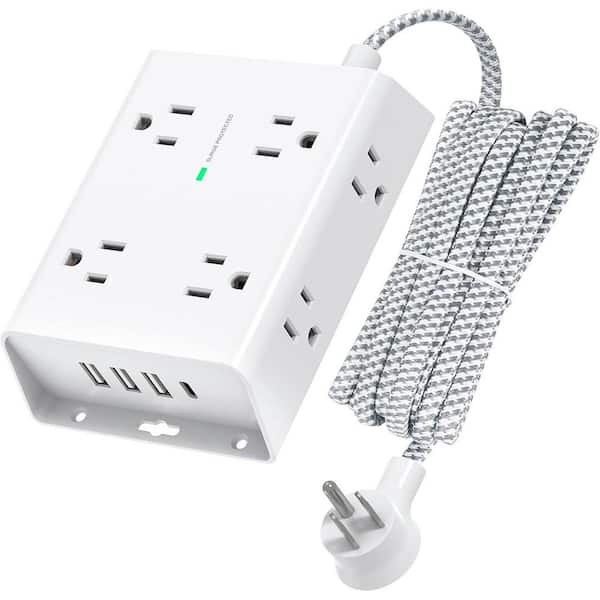 Yichuhaoxi Surge Protector Power Strip, Addtam Extension Cord with 8 AC Outlets and 4 USB Ports(1 USB C)