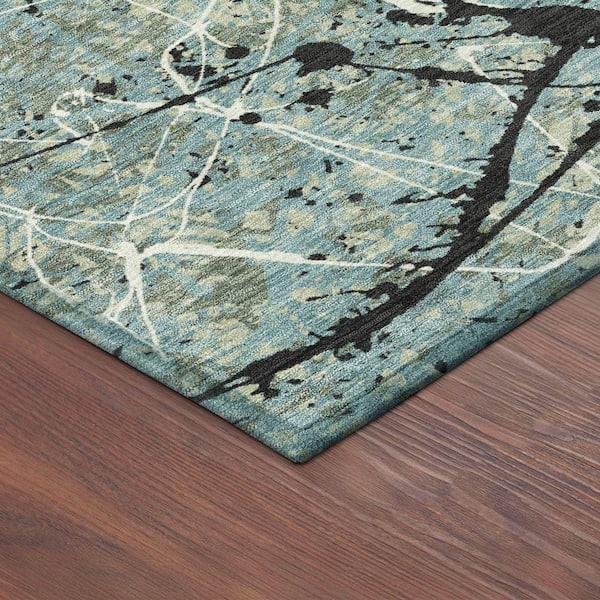 Chantille Machine Washable Indoor/Outdoor Abstract ACN2389 Aloe 10 ft. x 14 ft. Area Rug