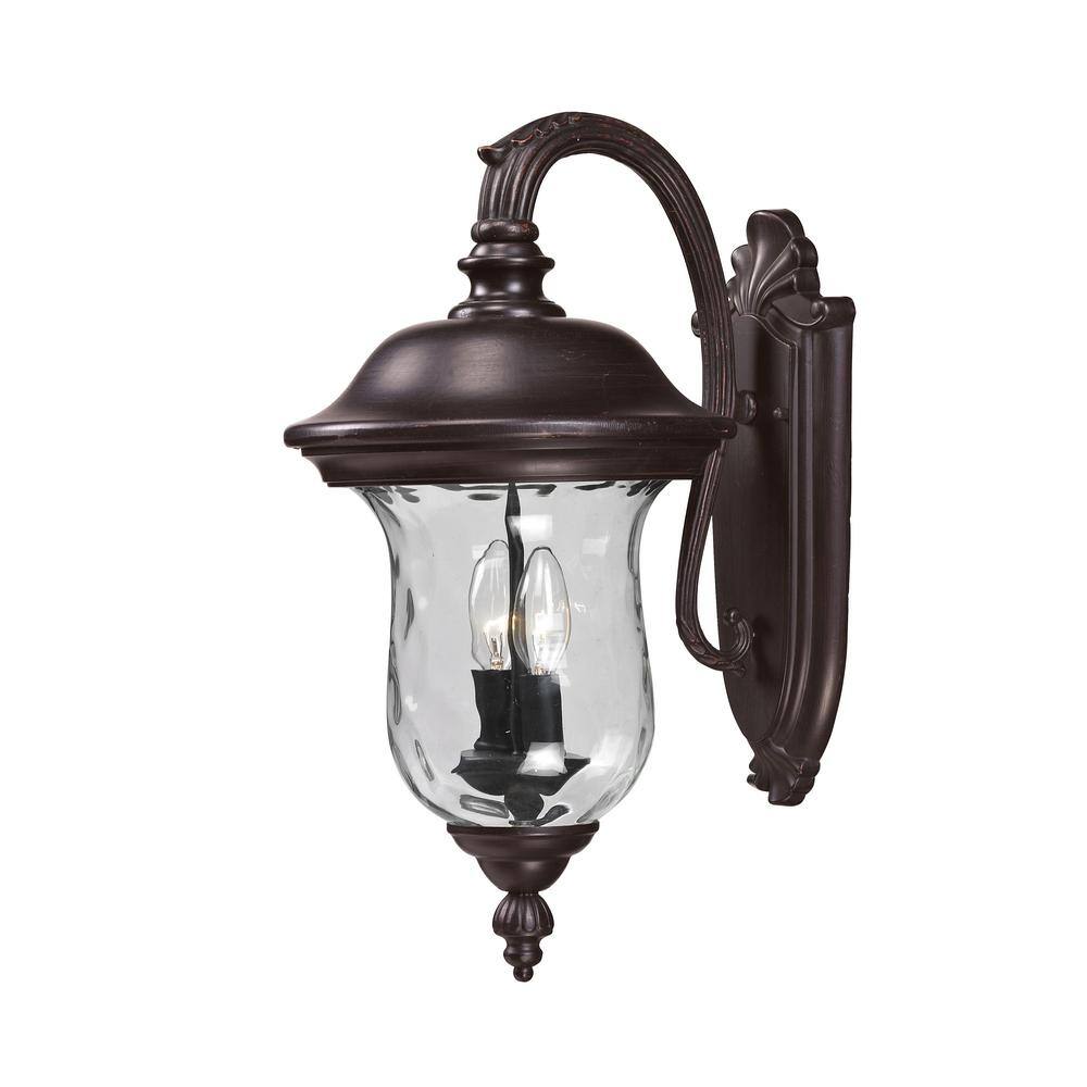 Armstrong Bronze Outdoor Hardwired Lantern Wall Sconce with No Bulbs Includ
