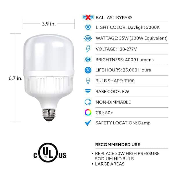 Feit Electric 300-Watt Equivalent BR40 Daylight (6500K) 120-Volt Pool and Spa Non-Dimmable LED Light Bulb (4-Pack)