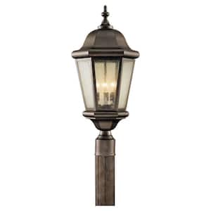 Cotswold Lane 3-Light Corinthian Bronze Stainless Steel Hardwired Outdoor Weather Resistant Lamp Post Light