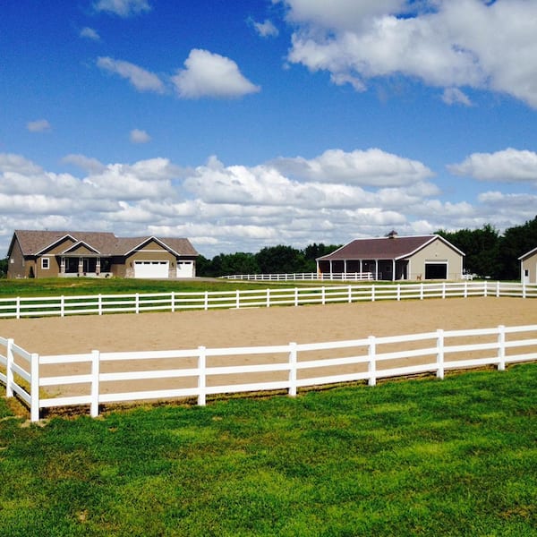 Weatherables 4 Ft H X 8 Ft W 3 Rail Vinyl Fence Panel Ez Pack Pwhf Thd3rail6 5 1 5x5 5 The Home Depot