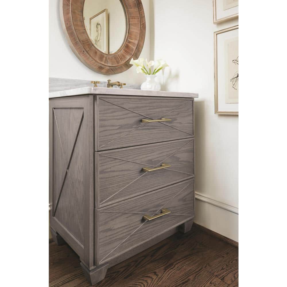 Golden Champagne Brushed Metal Cabinet Bar Pull with Mounting Hardware