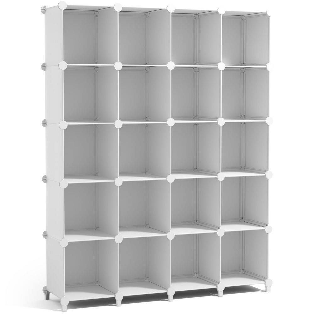 62.25 in H x 49 in W x 12.25 in D White Fabric 20-Cube Storage Organizer, Waterproof Cubby Shelf for Closet price history on PriceWatchPro