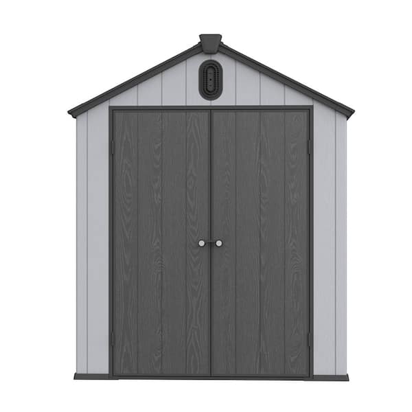 6 ft. W x 8 ft. D All-Weather Waterproof Resin Outdoor Plastic Storage Shed with Floor, Big Spire Tool Shed (48 sq. ft.)