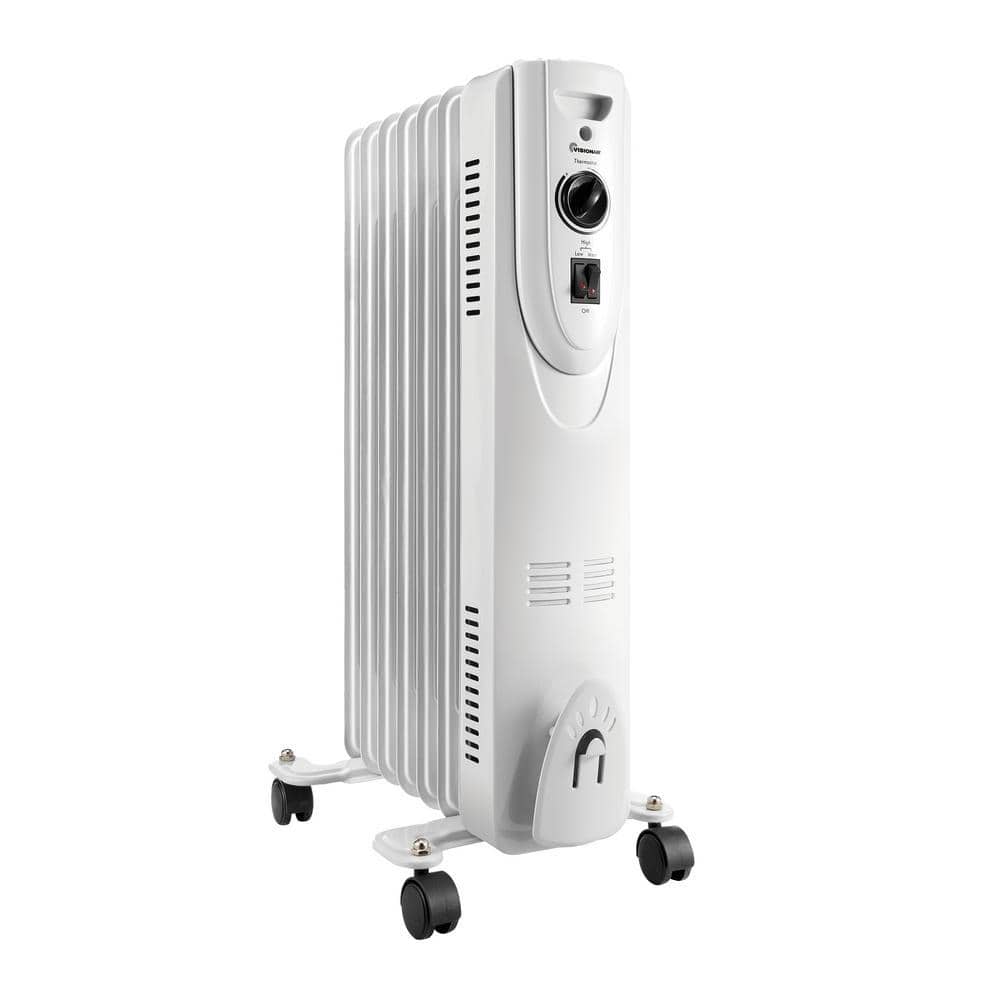 VISIONAIR 600/900/1500-Watts White Electric Oil-Filled Heater