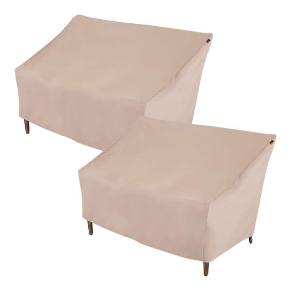 MODERN LEISURE Chalet Patio Loveseat Cover, 2-Pack, 57.5 in. L x 38 in. W x 38 in. H, Beige