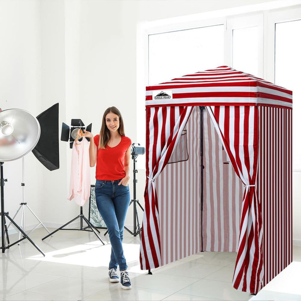 4 ft. x 4 ft. Pop Up Privacy Tent Foldable Outdoor Portable Dressing Changing Room Shelter, Red/White price history on PriceWatchPro