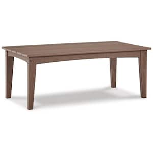 18.13 in. Brown Rectangular Plastic Outdoor Coffee Table