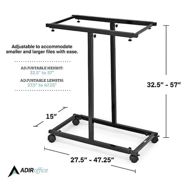 Steel Mobile Blueprint Storage Vertical Plan Center, Black