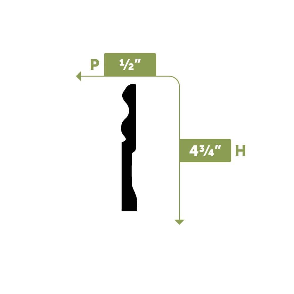 Gray Polyurethane Traditional Baseboard Moulding 94.5"