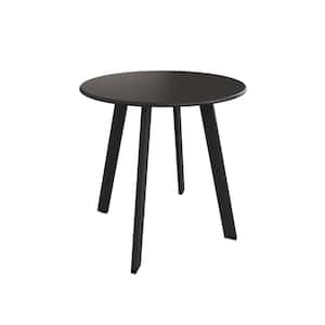 17.75 in. W Black Metal Round Patio Outdoor Side Table, Weather- Resistant