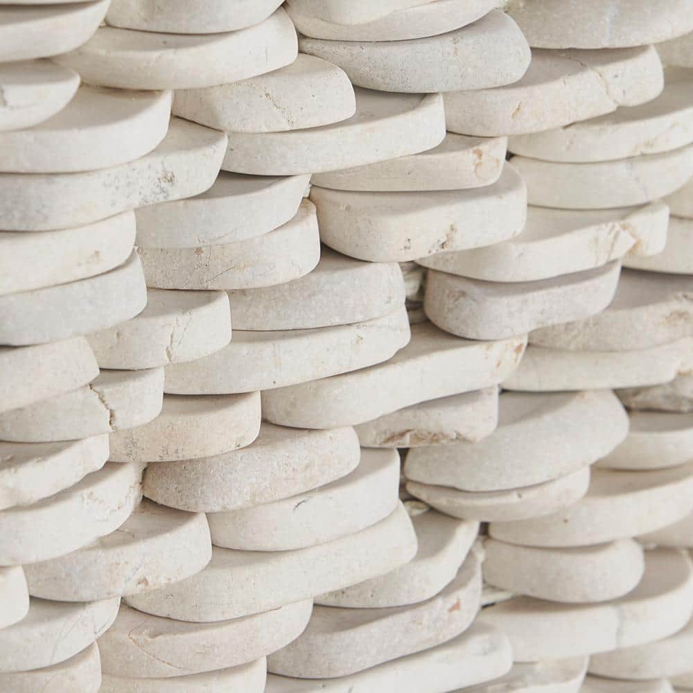 Natural White Slate Stacked Wall Mosaic Tile