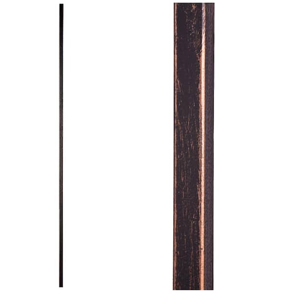 HOUSE OF FORGINGS Designer Square 44 in. x 0.625 in. Oil Rubbed Bronze Plain Bar Hollow Wrought Iron Baluster