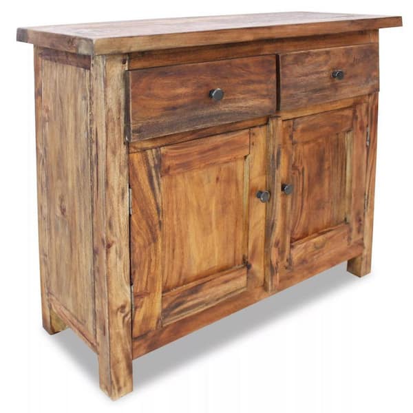 Aoibox Brown Solid Reclaimed Wood Sideboard 29.5 in. x 11.8 in. x 25.6 in.