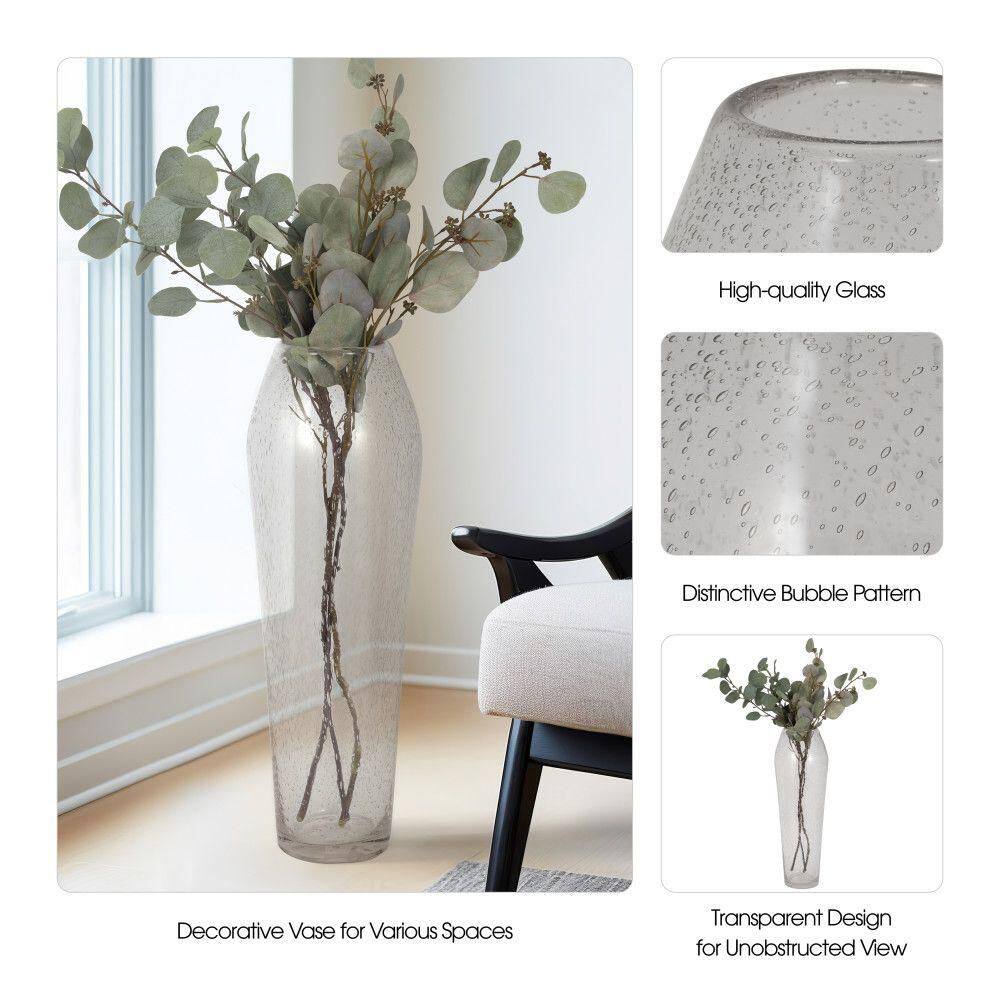 Elegant 22" Clear Glass Bubble Floor Vase