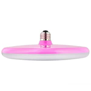 75-Watt Equivalent UFO Pink Medium E26 Base 1250 Lumen UFO Pendant Fixture LED Light Bulb in Warm White 3000K