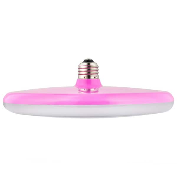 Sunlite 75-Watt Equivalent UFO Pink Medium E26 Base 1250 Lumen UFO Pendant Fixture LED Light Bulb in Warm White 3000K