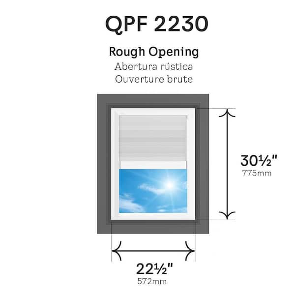 22-1/2 x 30-1/2 in. Fixed Self Flashed Skylight with Laminated Low-E3 Glass and White Solar Powered Room Darkening Shade