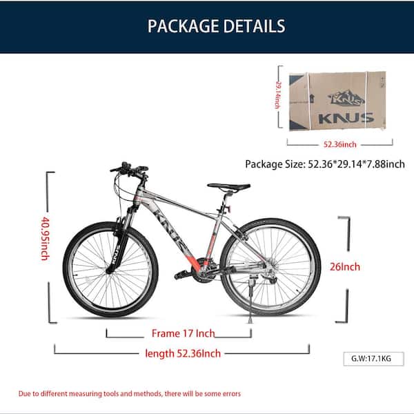 26 in. Suspension 27-Speed 17 Aluminum Frame Mountain Bike in Red BYY512-4 - The Home Depot
