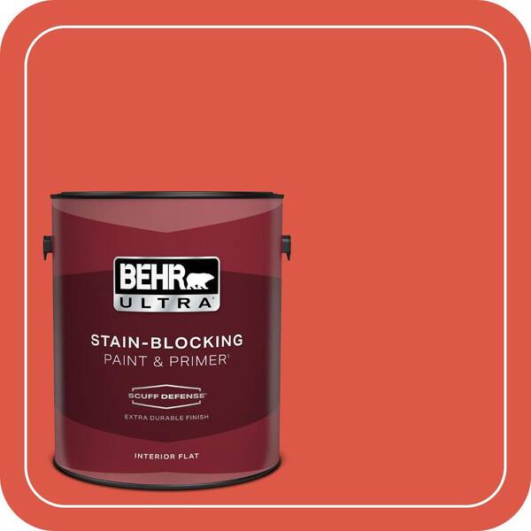 BEHR ULTRA 1 gal. #T12-7 Red Wire Extra Durable Flat Interior Paint & Primer