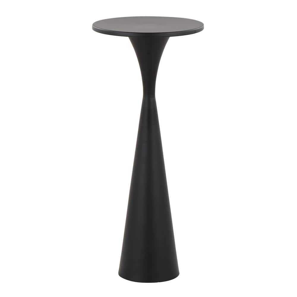 Gemma 9.5 in. Modern Brass Round Metal Top End Table - thumbnail 4