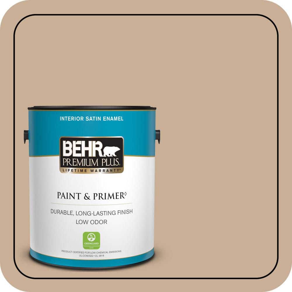 1 gal. #280E-3 Toasted Wheat Satin Enamel Low Odor Interior Paint & Primer price history on PriceWatchPro