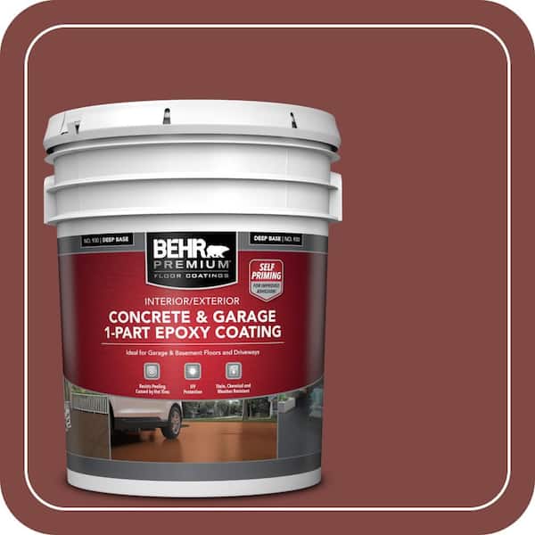 5 gal. #SC-112 Barn Red Self-Priming 1-Part Epoxy Satin Interior/Exterior Concrete and Garage Floor Paint