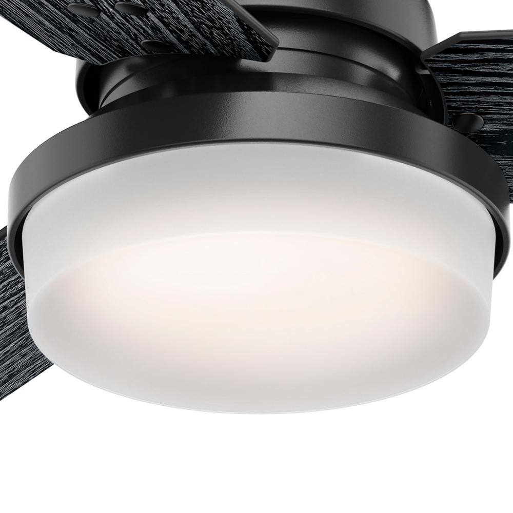 Matte Black 52" Ceiling Fan with LED Light and Remote