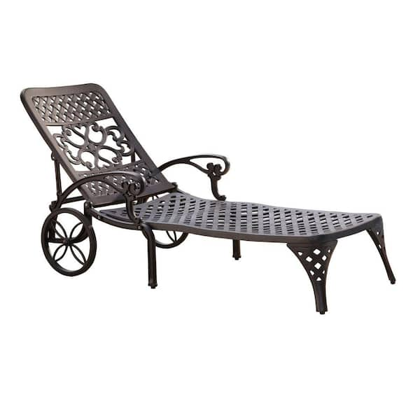 HOMESTYLES Biscayne Black Patio Chaise Lounge