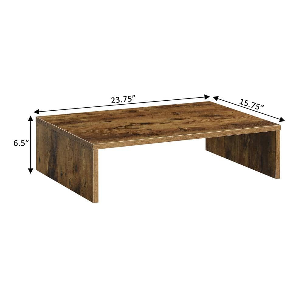 Barnwood Small TV and Monitor Riser with Storage