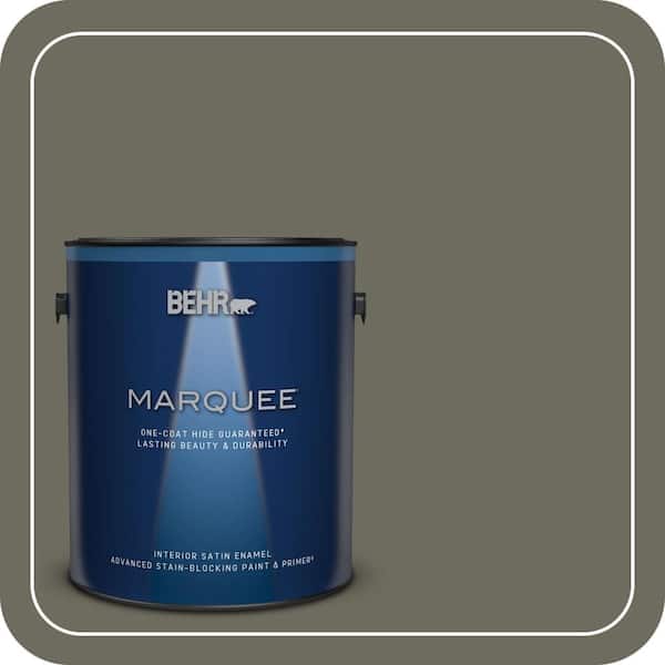 BEHR MARQUEE 1 gal. #N370-6 Gladiator Gray One-Coat Hide Satin Enamel Interior Paint & Primer
