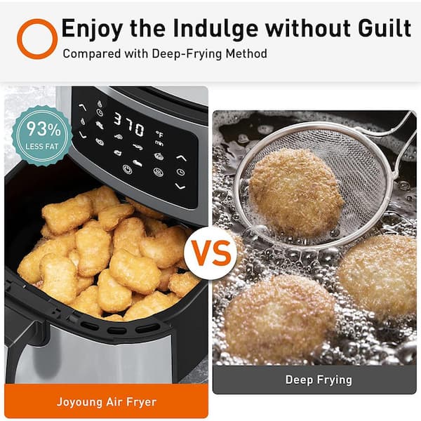 5.8 qt. Black Multi Tasker 8 Double Basket Air Fryer with LED Touchscreen  JY-570 - The Home Depot