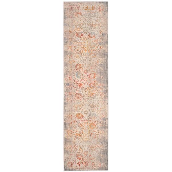 Vintage Persian 2 x 10 Gray/Multi Persian Runner Rug