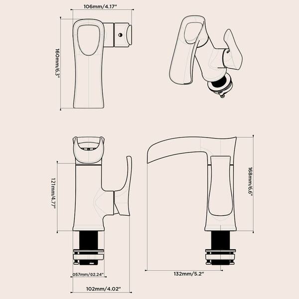 Forious pro Single Handle Single Hole Bathroom Faucet with PEX