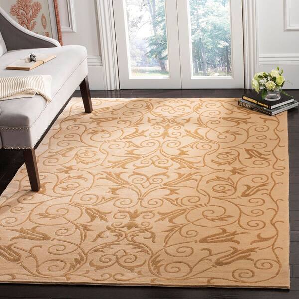 Tibetan 6 x 9 Ivory Scroll TB317H Area Rug