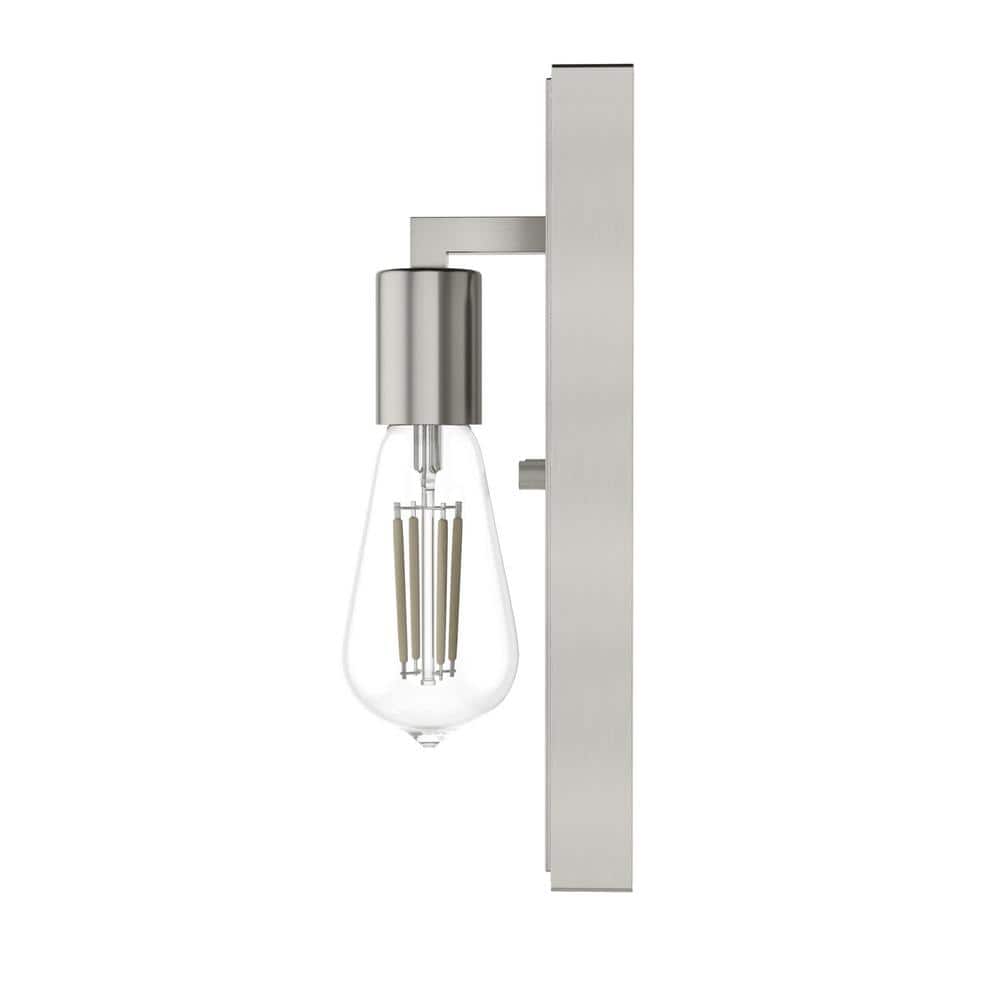 Woodburn Brushed Nickel and Wood Modern Wall Sconce