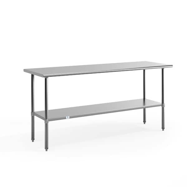 Carnegy Avenue 30 in. Gray Rectangle Stainless Steel Table