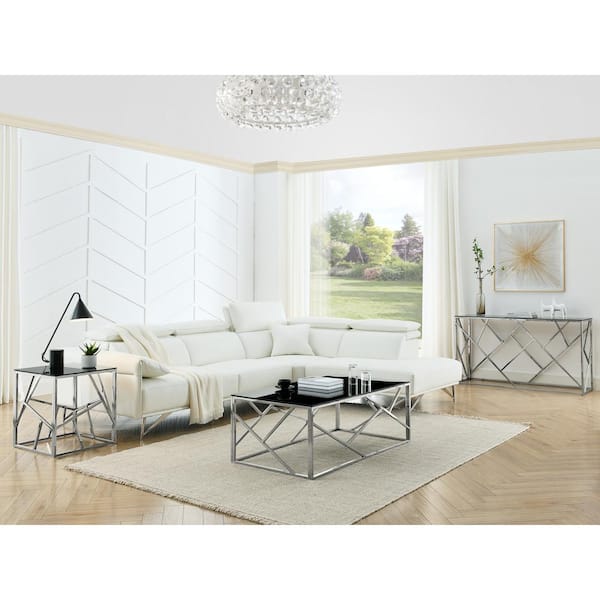 Zeus & Ruta Modern Rectangle Accent Coffee Table with Black