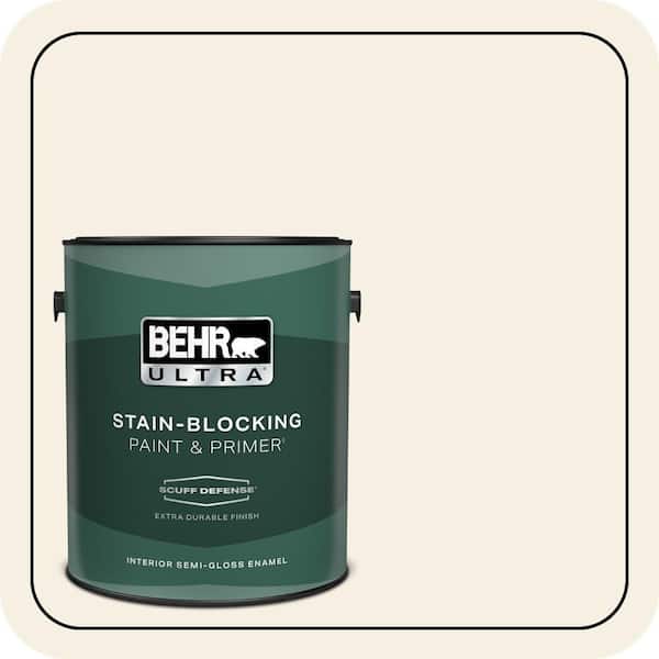BEHR ULTRA 1 gal. #ICC-20 Elegant White Extra Durable Semi-Gloss Enamel Interior Paint & Primer