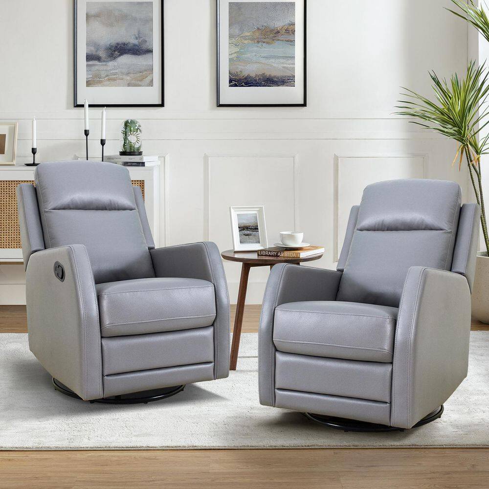 Prudencia Grey Rocker Recliner with Wingback (Set of 2) price history on PriceWatchPro