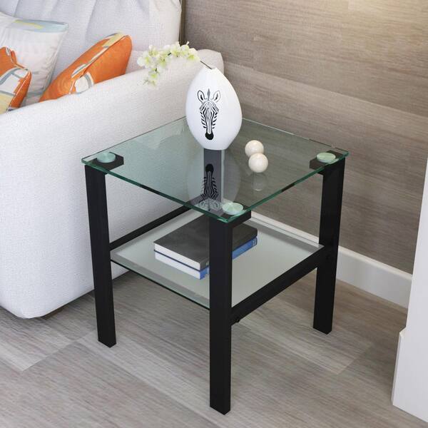 black corner accent table