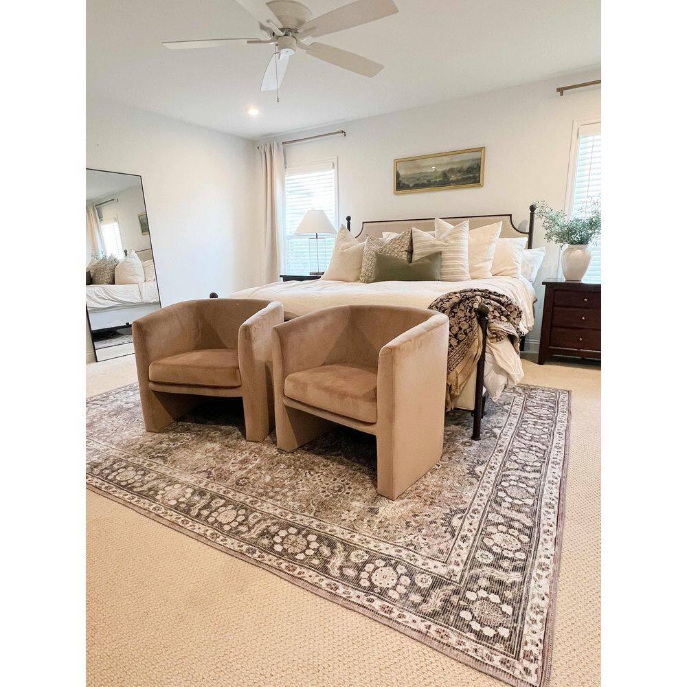 Ganyangan Black and Cream Chenille Cotton Washable Rug 2' x 3'