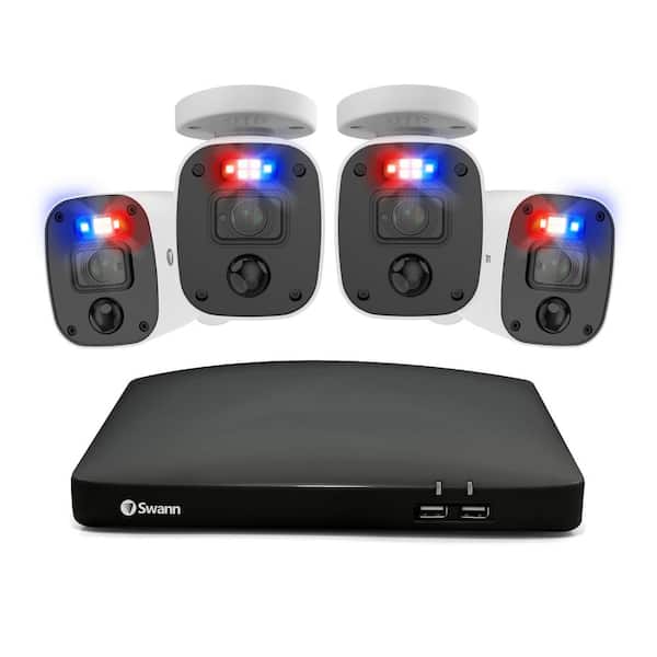 Swann SwannForce 8 Channel 4K HD 2TB DVR Wired Security Camera Surveillance System with 4 Bullet Cameras