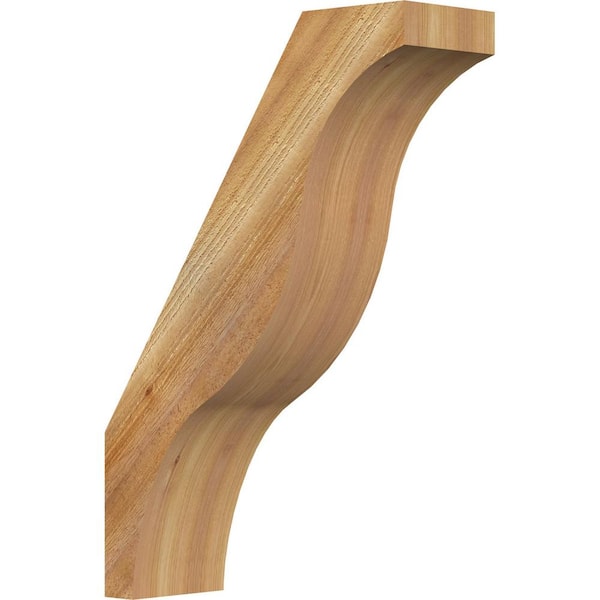 Ekena Millwork 6"W x 18"D x 26"H Funston Rough Sawn Knee Brace, Western Red Cedar